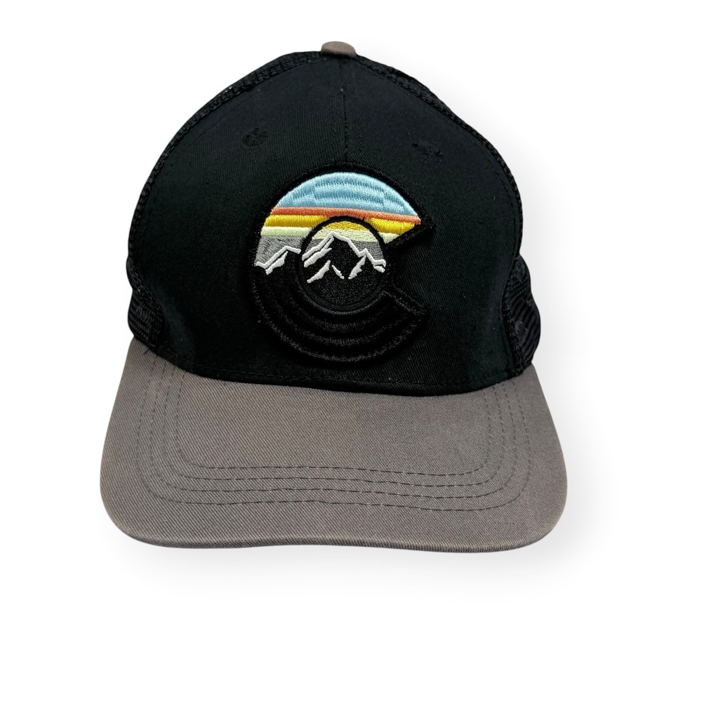 Colorado C Trucker Hat Mens Black Mesh Snapback EUC Embroidered Colorado Limited